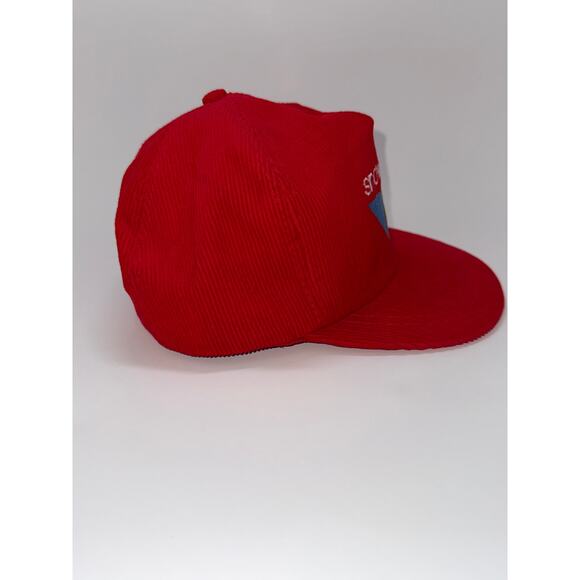 VTG Snowbird Corduroy Snapback Red SCI 100% Cotton skiing snowboard - Picture 4 of 5